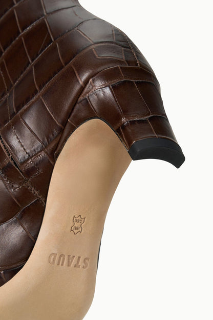 STAUD | Wally Ankle Boot Espresso Croco