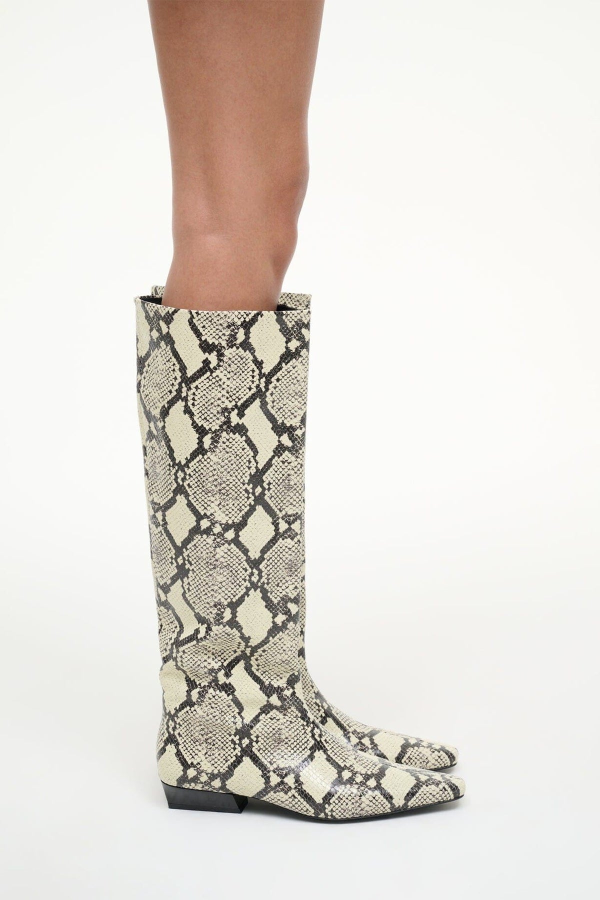 STAUD | Wally Flat Boot White Snake
