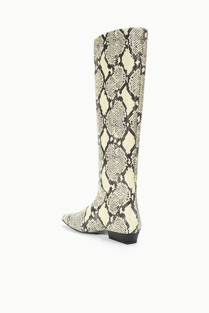 STAUD | Wally Flat Boot White Snake