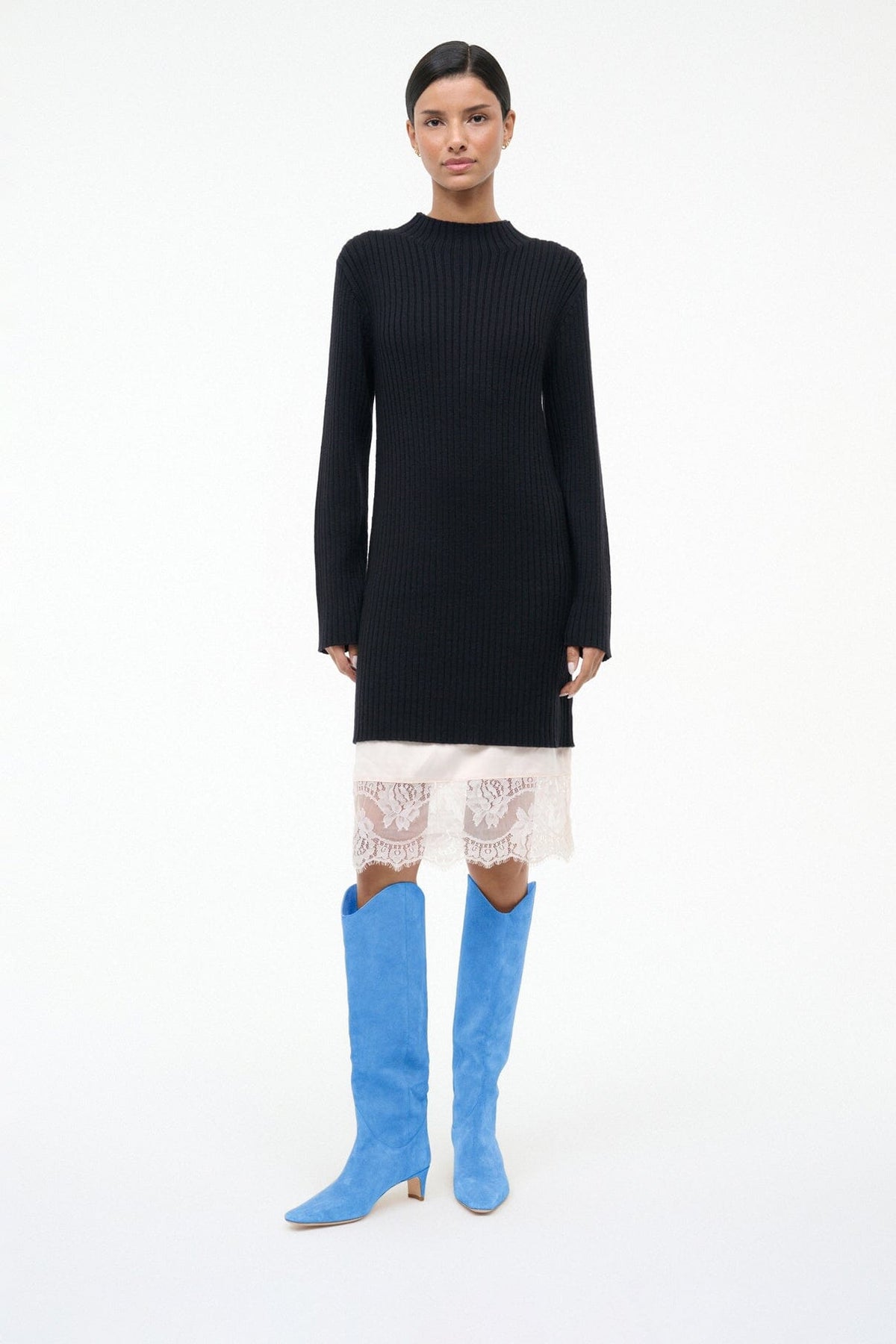 STAUD | Western Wally Boot Blue Suede