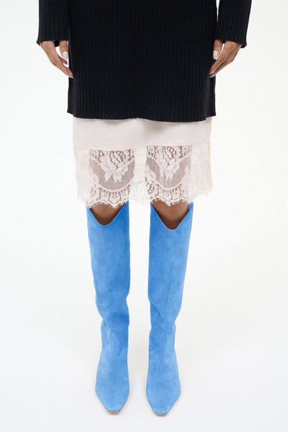 STAUD | Western Wally Boot Blue Suede