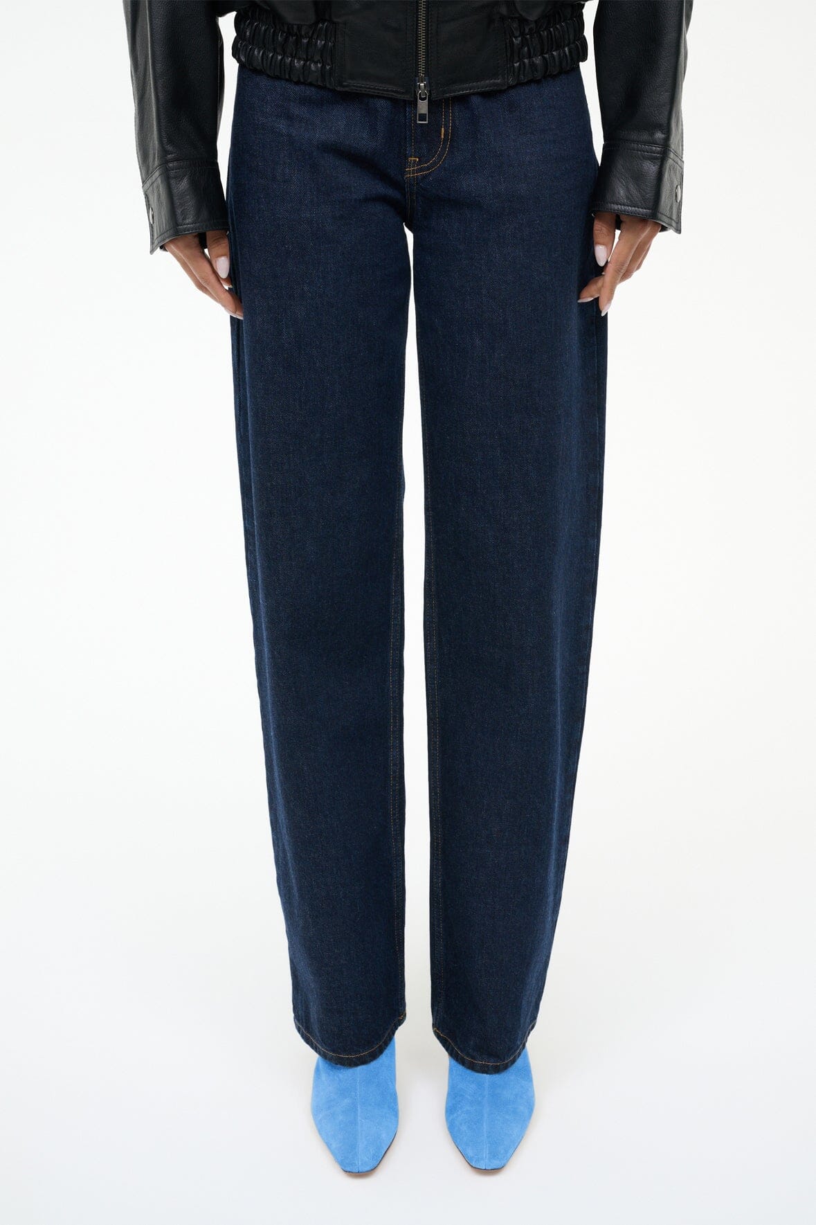 STAUD | Wally Ankle Boot Blue Suede