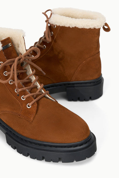 STAUD | Henry Combat Boot Tabac Suede