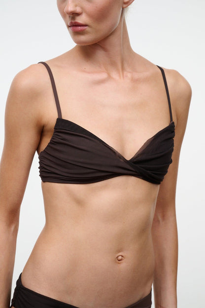 STAUD | La Mer Bikini Top Espresso Dark Chocolate