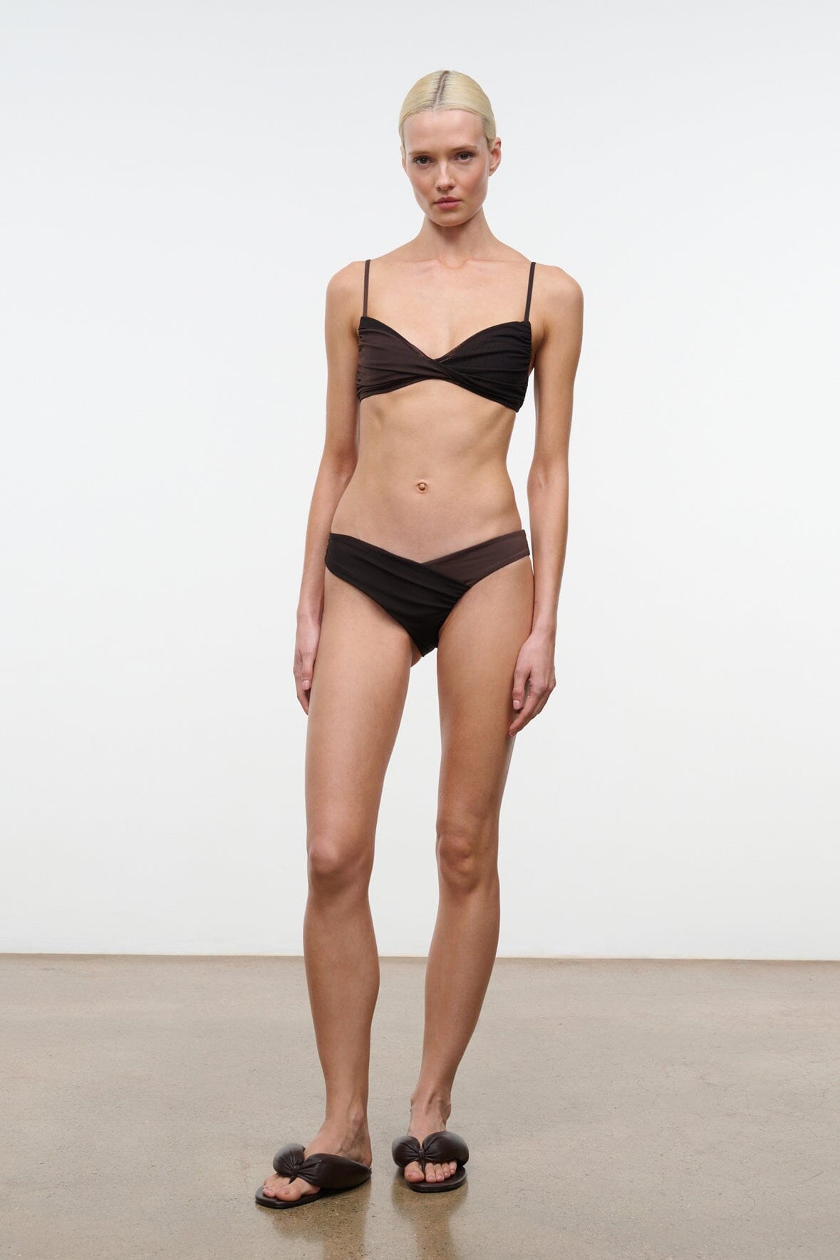 STAUD | La Mer Bikini Top Espresso Dark Chocolate