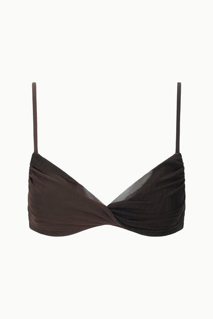 STAUD | La Mer Bikini Top Espresso Dark Chocolate
