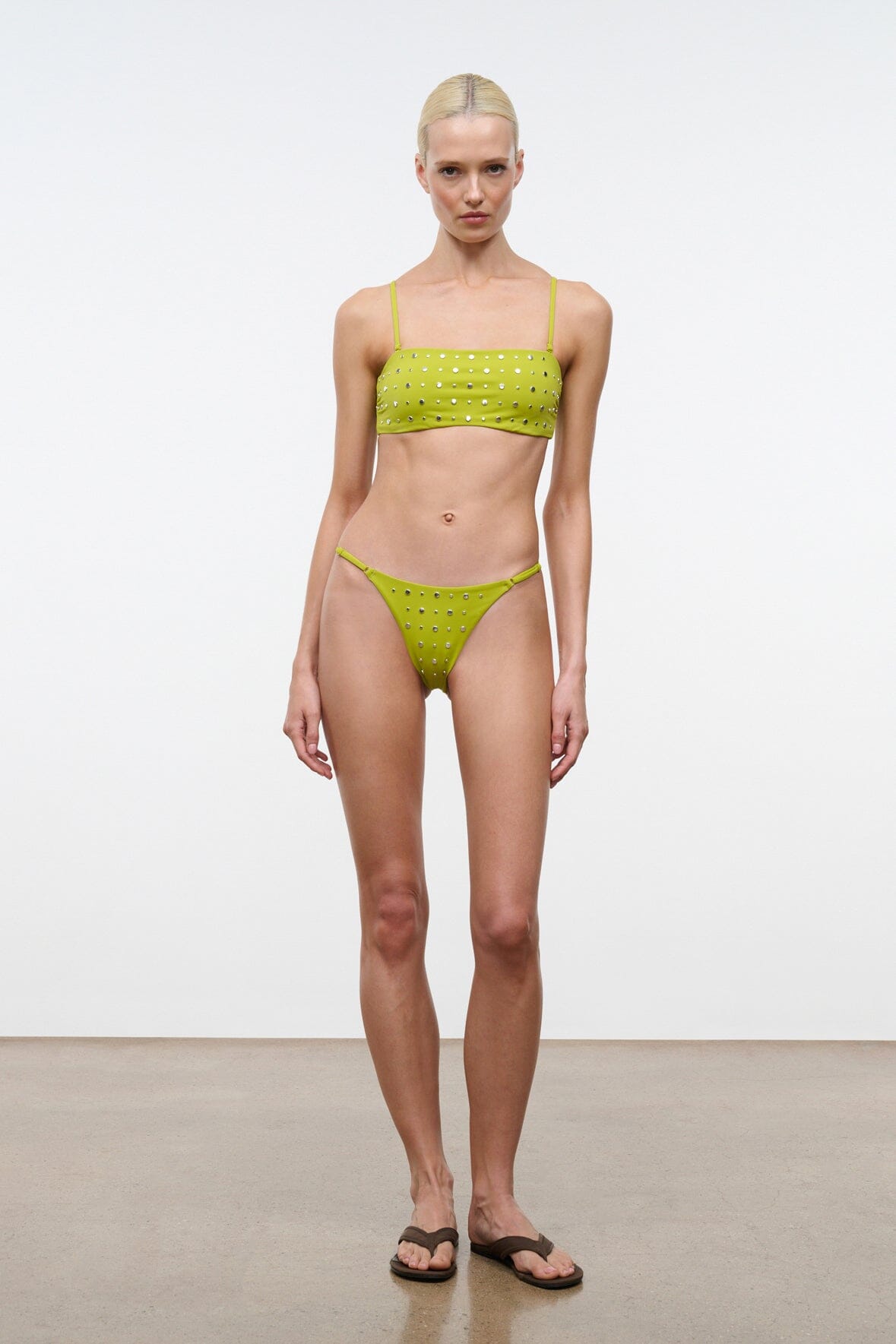 STAUD | Sara Bikini Top Citron Studs