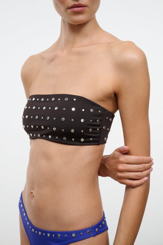 STAUD | Sara Bikini Top Espresso Studs