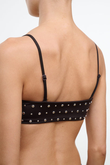 STAUD | Sara Bikini Top Espresso Studs