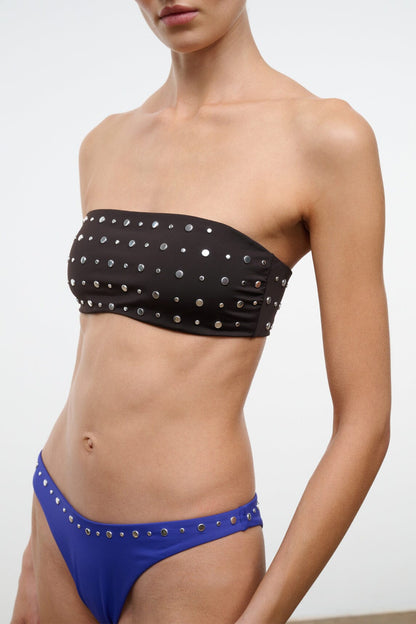 STAUD | Sara Bikini Top Espresso Studs