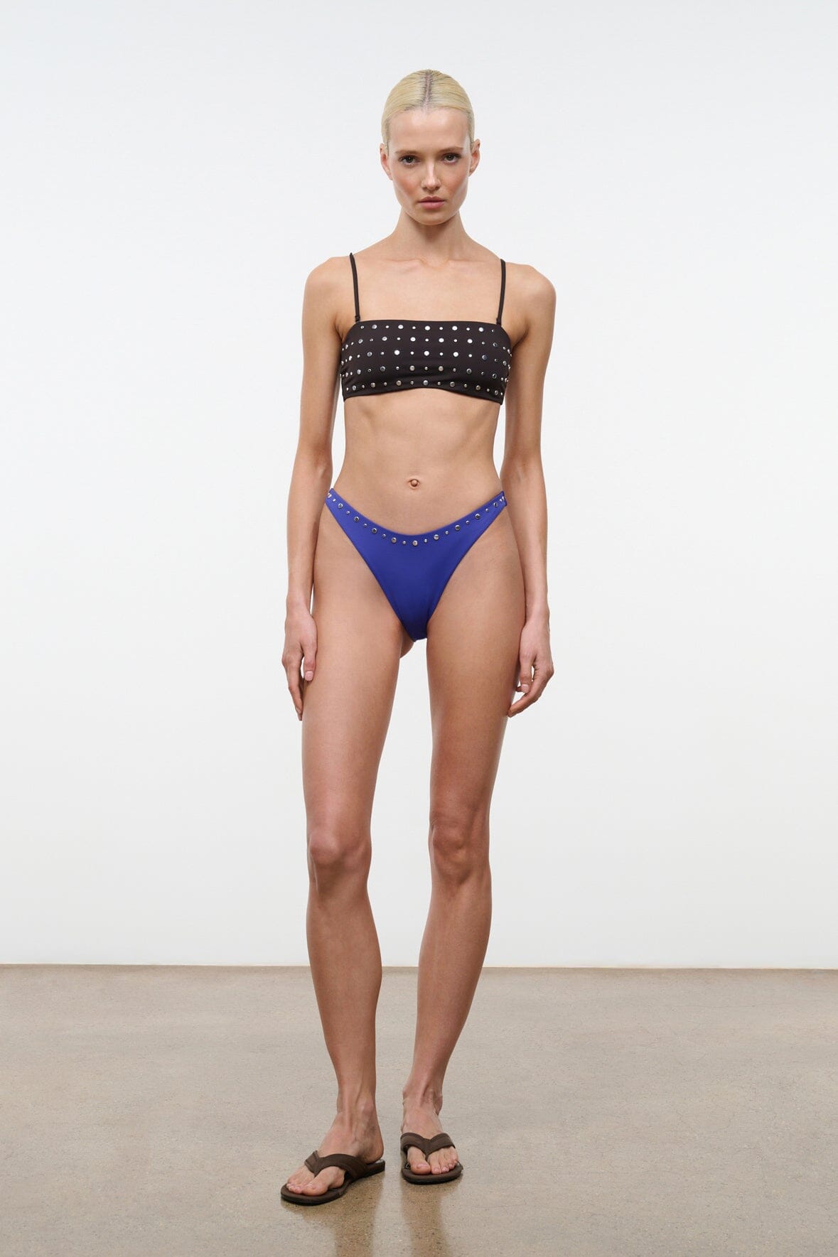 STAUD | Sara Bikini Top Espresso Studs