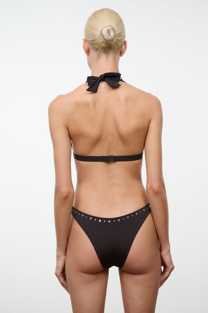 STAUD | Irina Bikini Top Espresso Studs