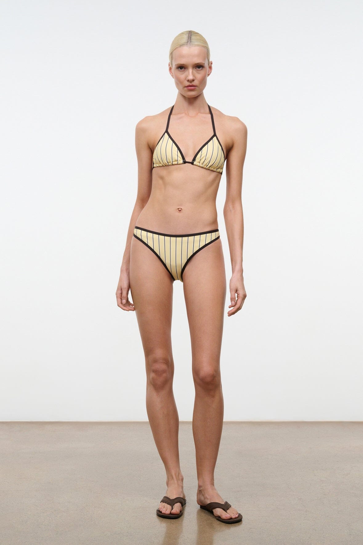 STAUD | Lido Triangle Bikini Top Monday Stripe