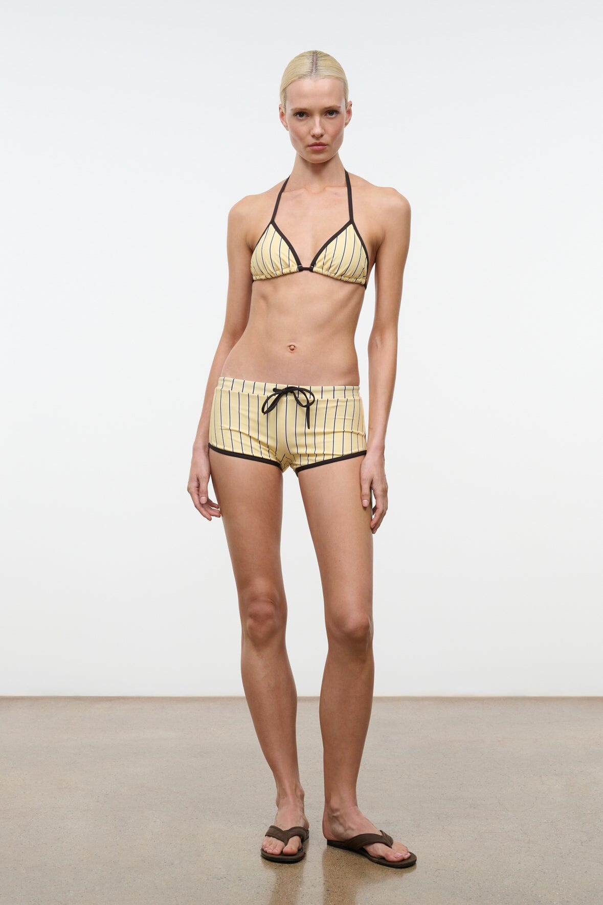 STAUD | Lido Triangle Bikini Top Monday Stripe