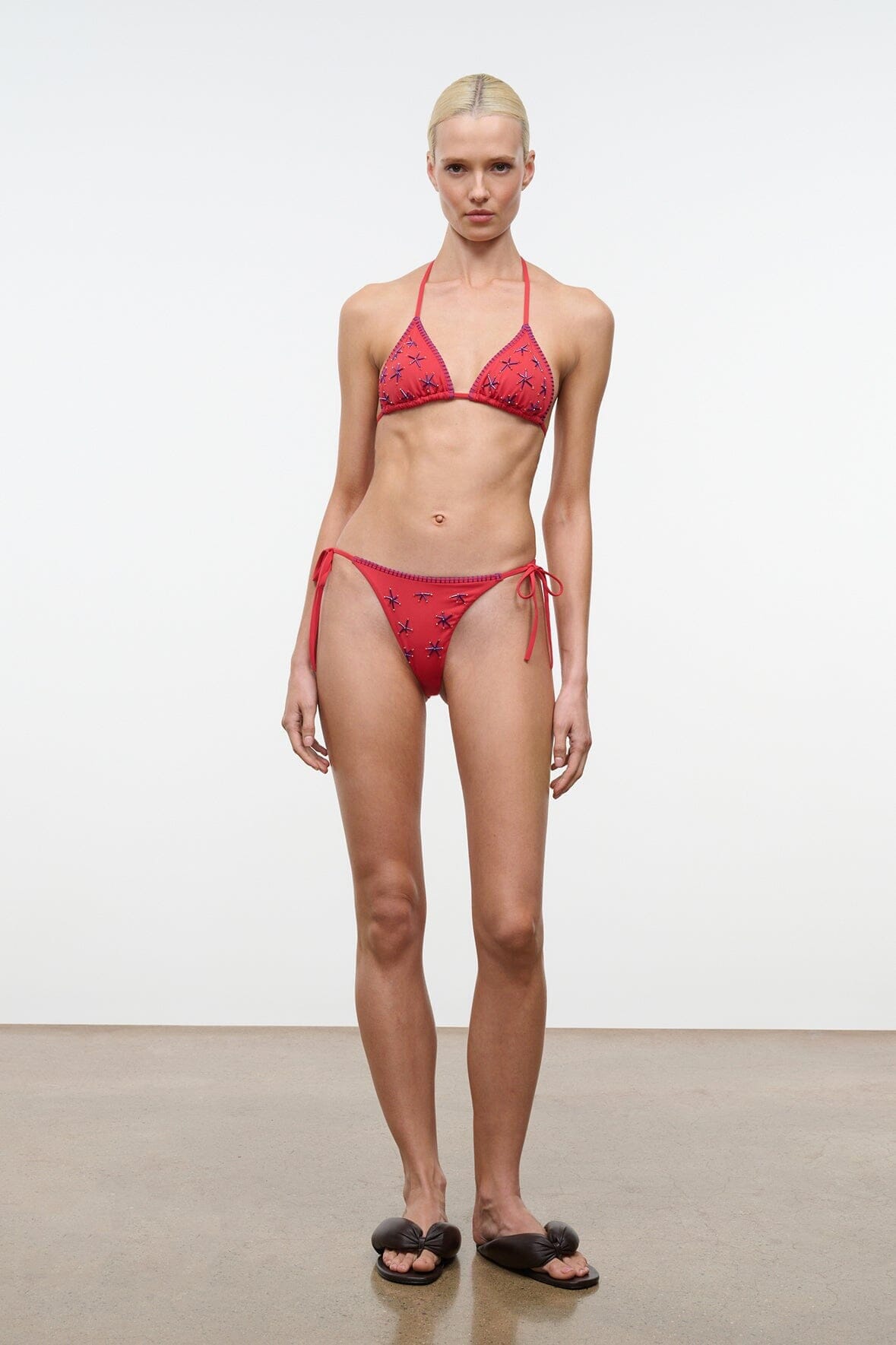 STAUD | Lido Triangle Bikini Top Painted Foulard