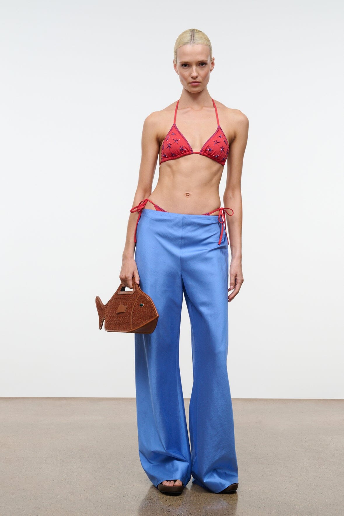 STAUD | Lido Triangle Bikini Top Painted Foulard