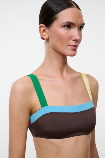 STAUD | Liv Bikini Top Dark Chocolate Multi