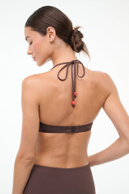 STAUD | Laird Bikini Top Dark Chocolate Flame