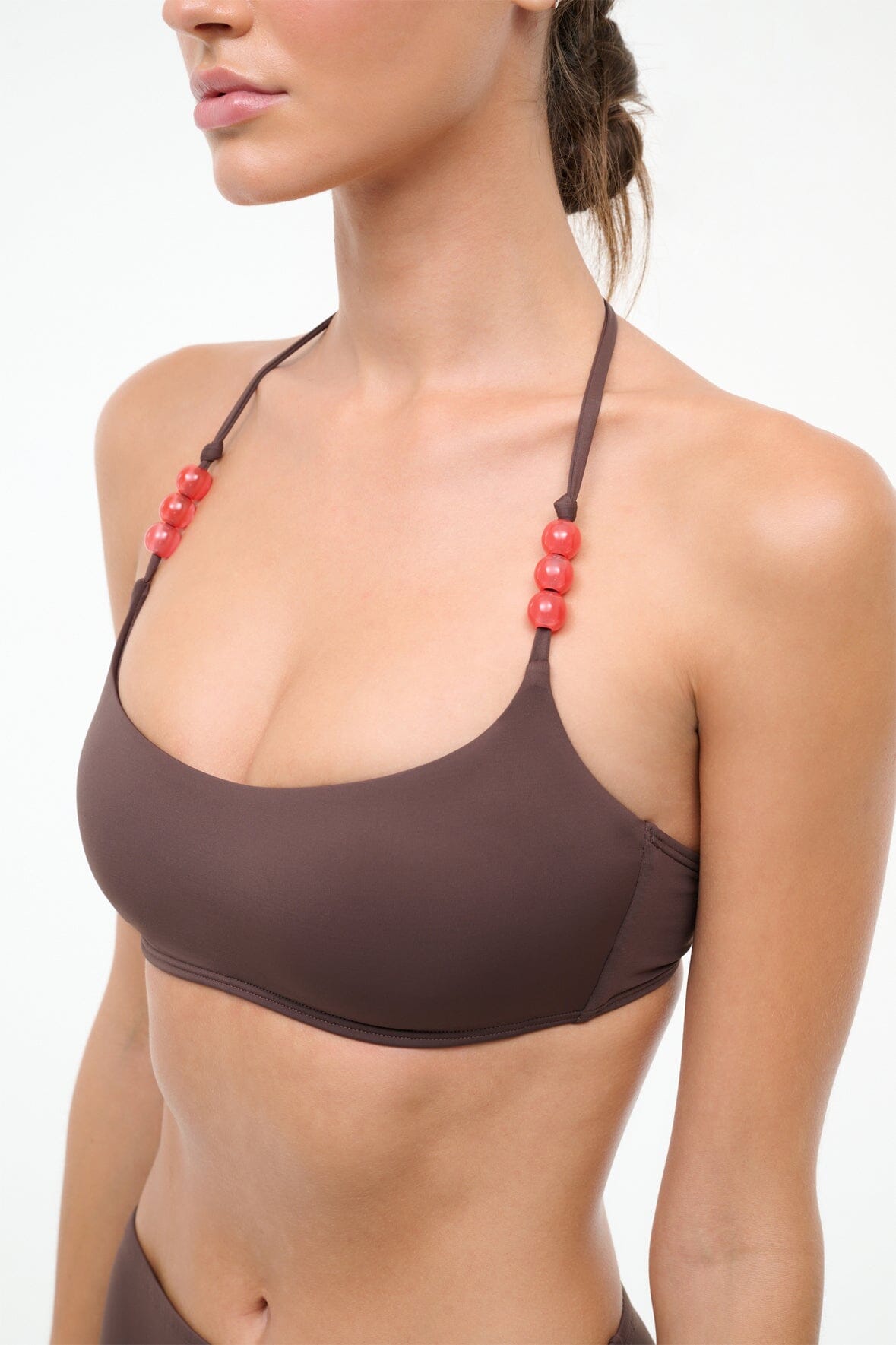 STAUD | Laird Bikini Top Dark Chocolate Flame