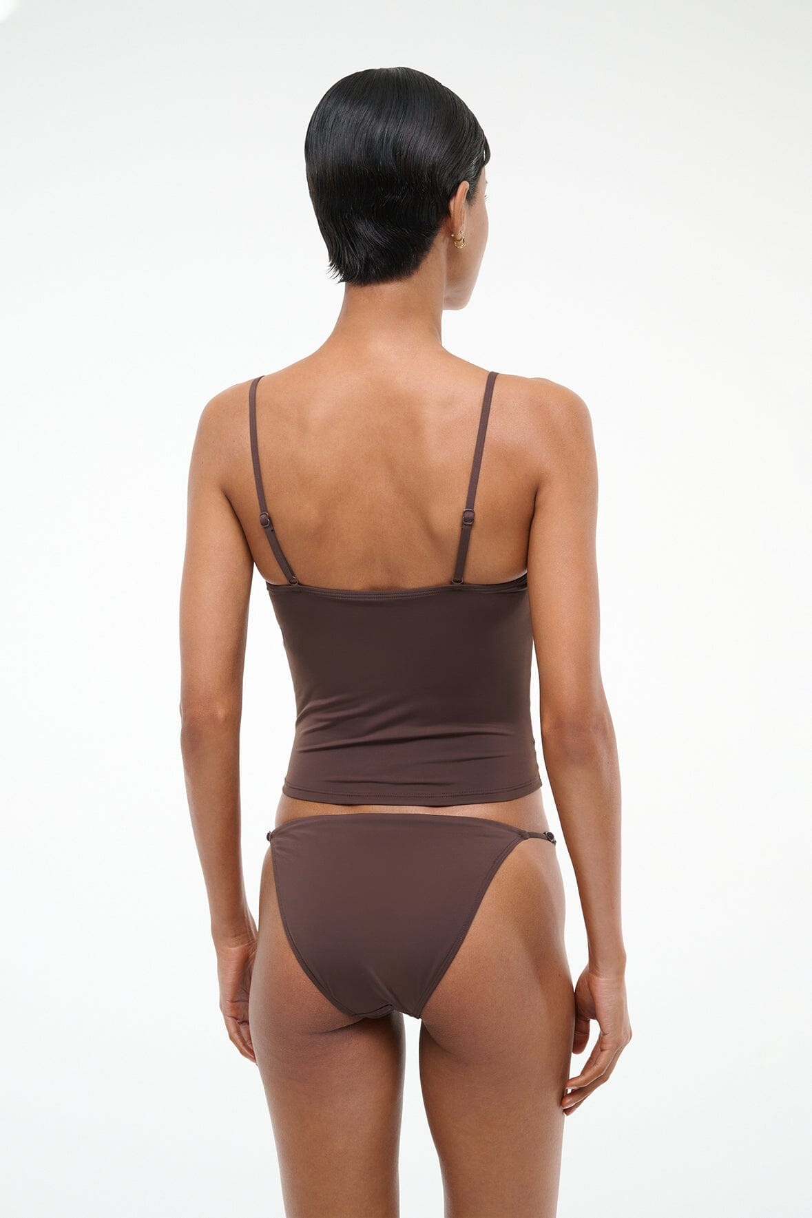 STAUD | Cleo Tankini Top Dark Chocolate