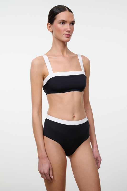 STAUD | Liv Bikini Top Black White