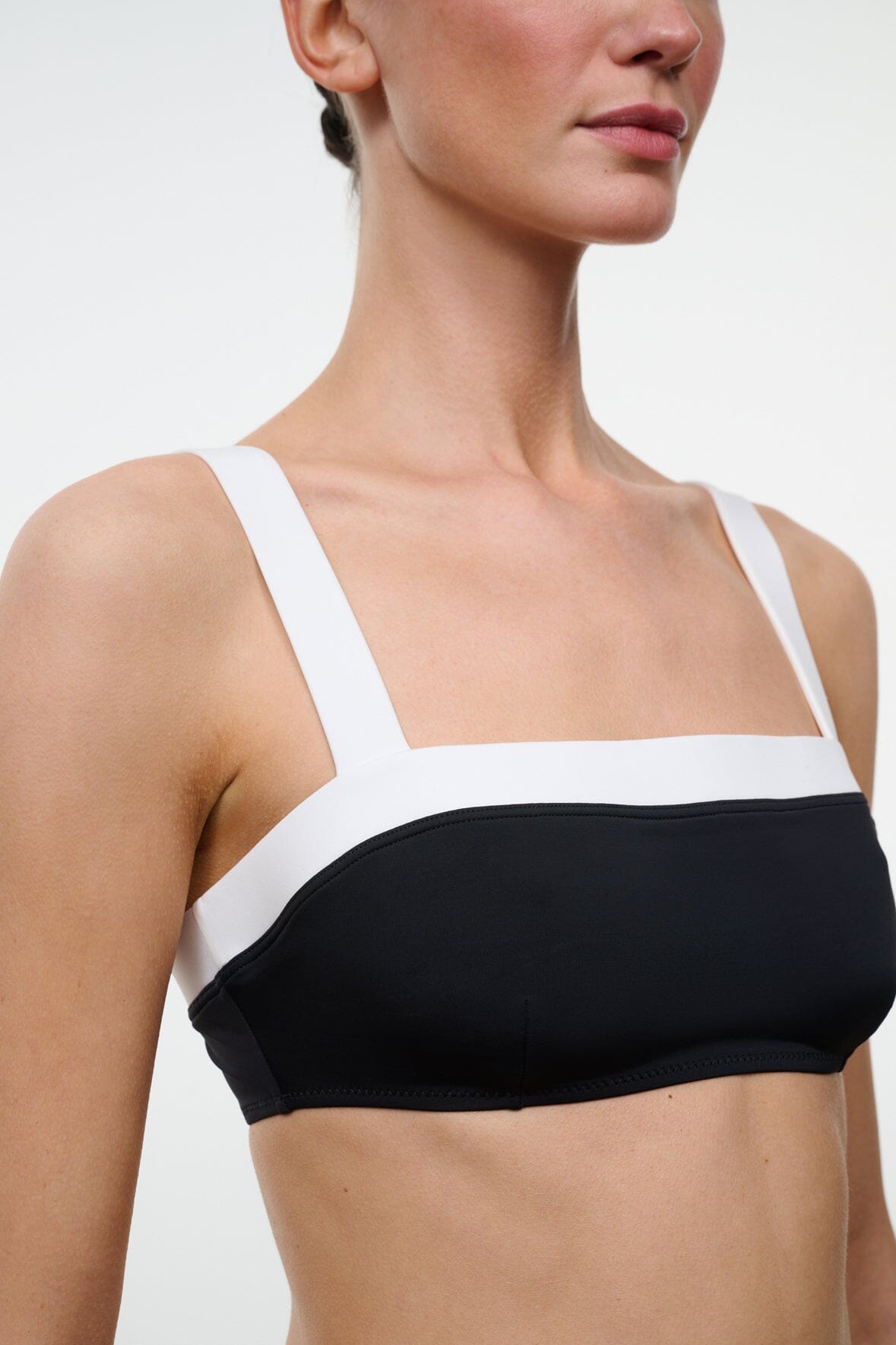 STAUD | Liv Bikini Top Black White