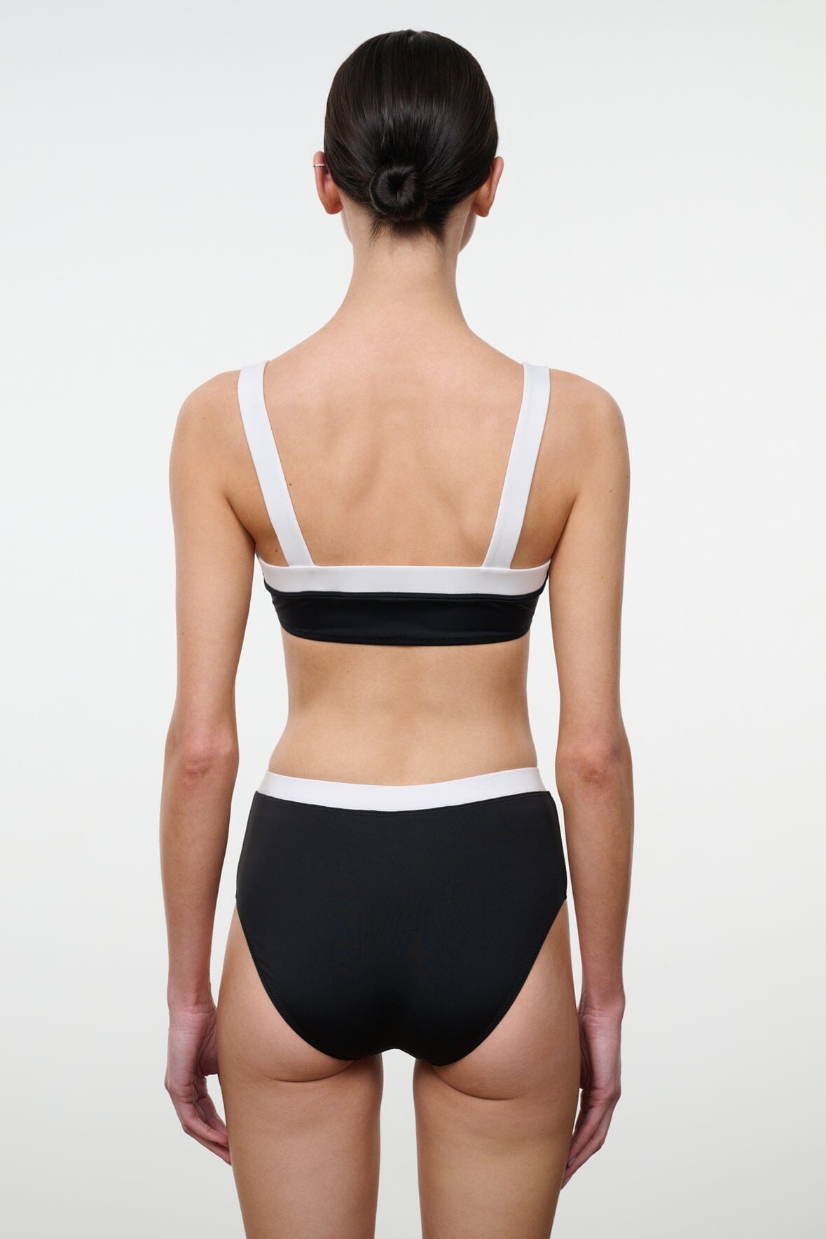 STAUD | Liv Bikini Top Black White