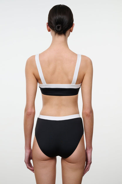 STAUD | Liv Bikini Top Black White