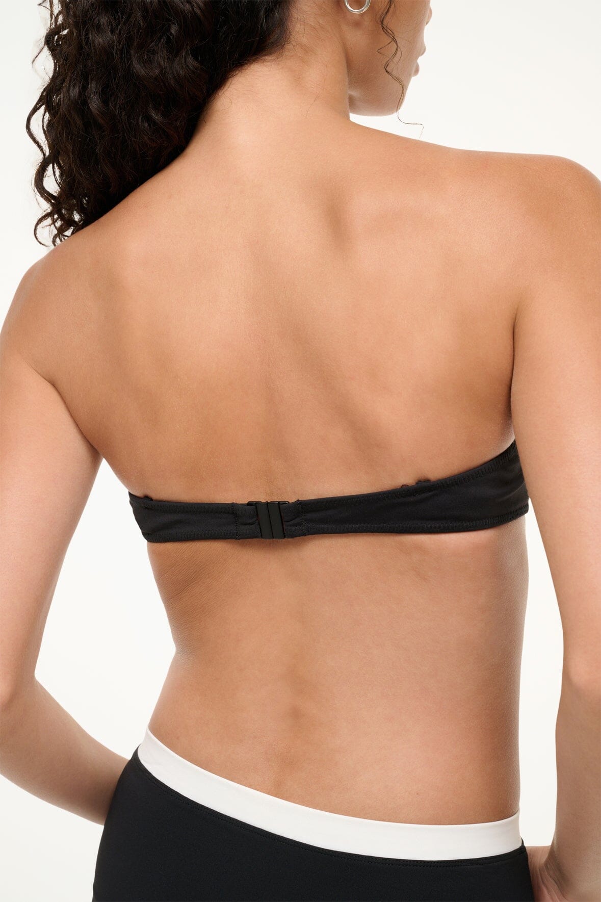 STAUD | Jo Balconette Bikini Top Black White