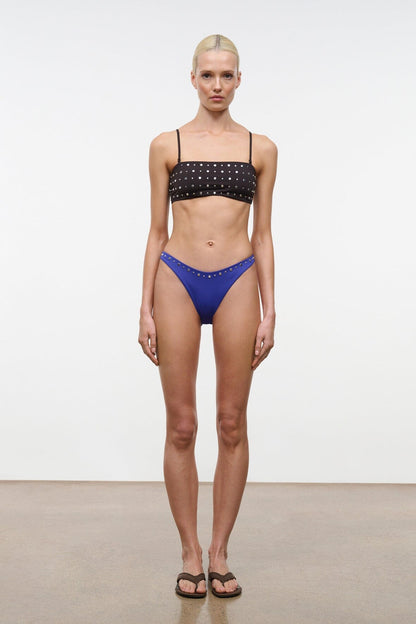 STAUD | Dana Bikini Bottom Cobalt Studs