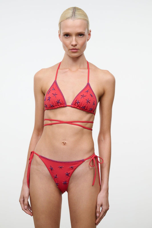 STAUD | Sisley Side Tie Bikini Bottom Painted Foulard