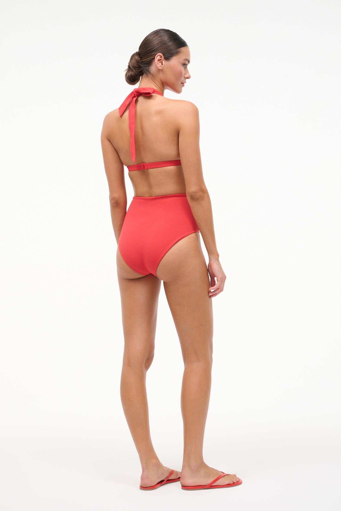 STAUD | Jonnie High Rise Bikini Bottom Red Rose