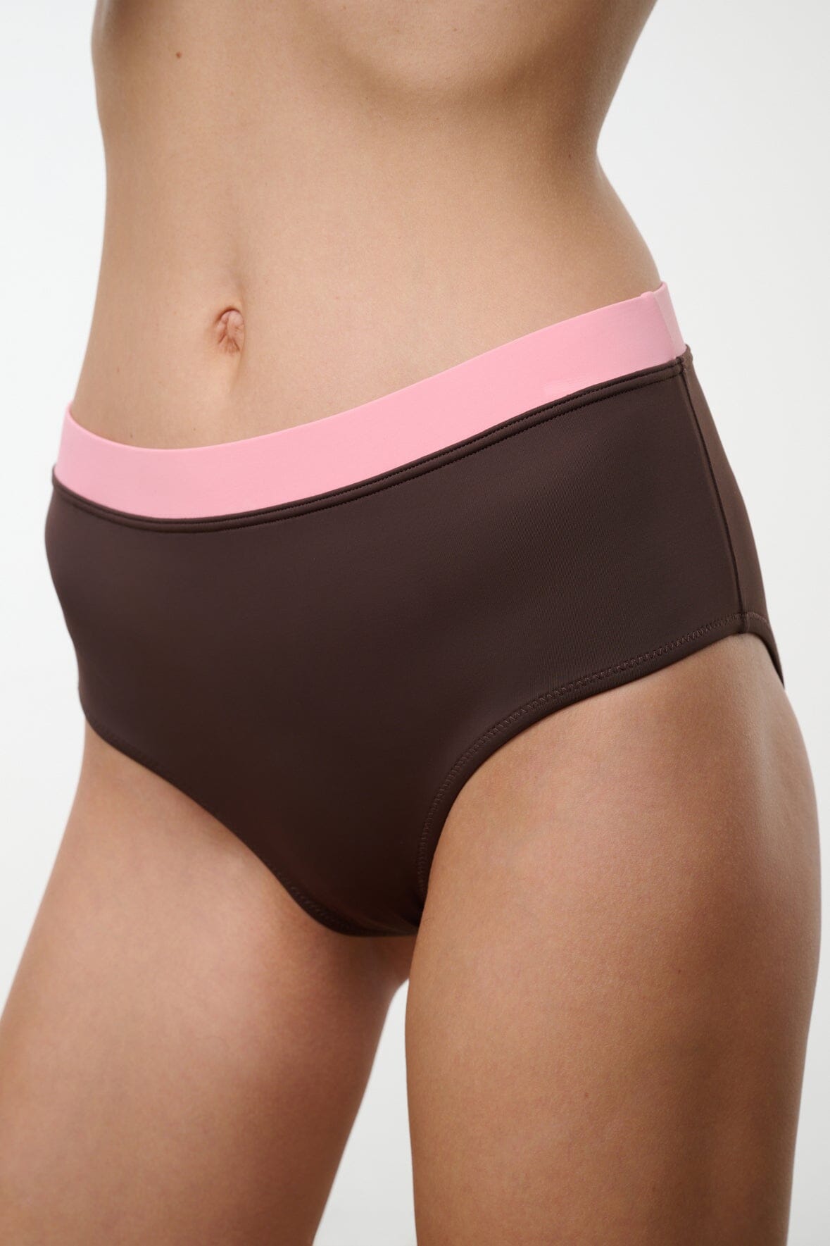 STAUD | Devon High Rise Bikini Bottom Dark Chocolate Multi