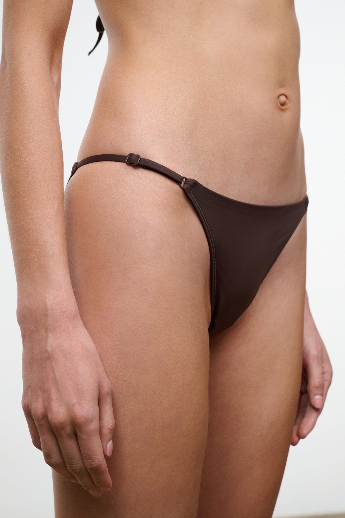 STAUD | Sisley Side Tie Bikini Bottom Dark Chocolate