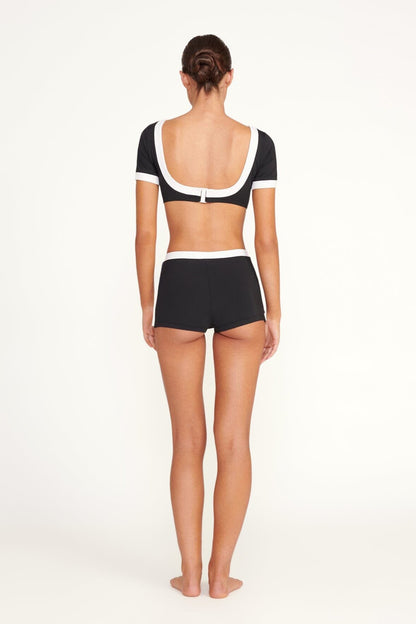 STAUD | Nell Swim Skirt Black/White 1