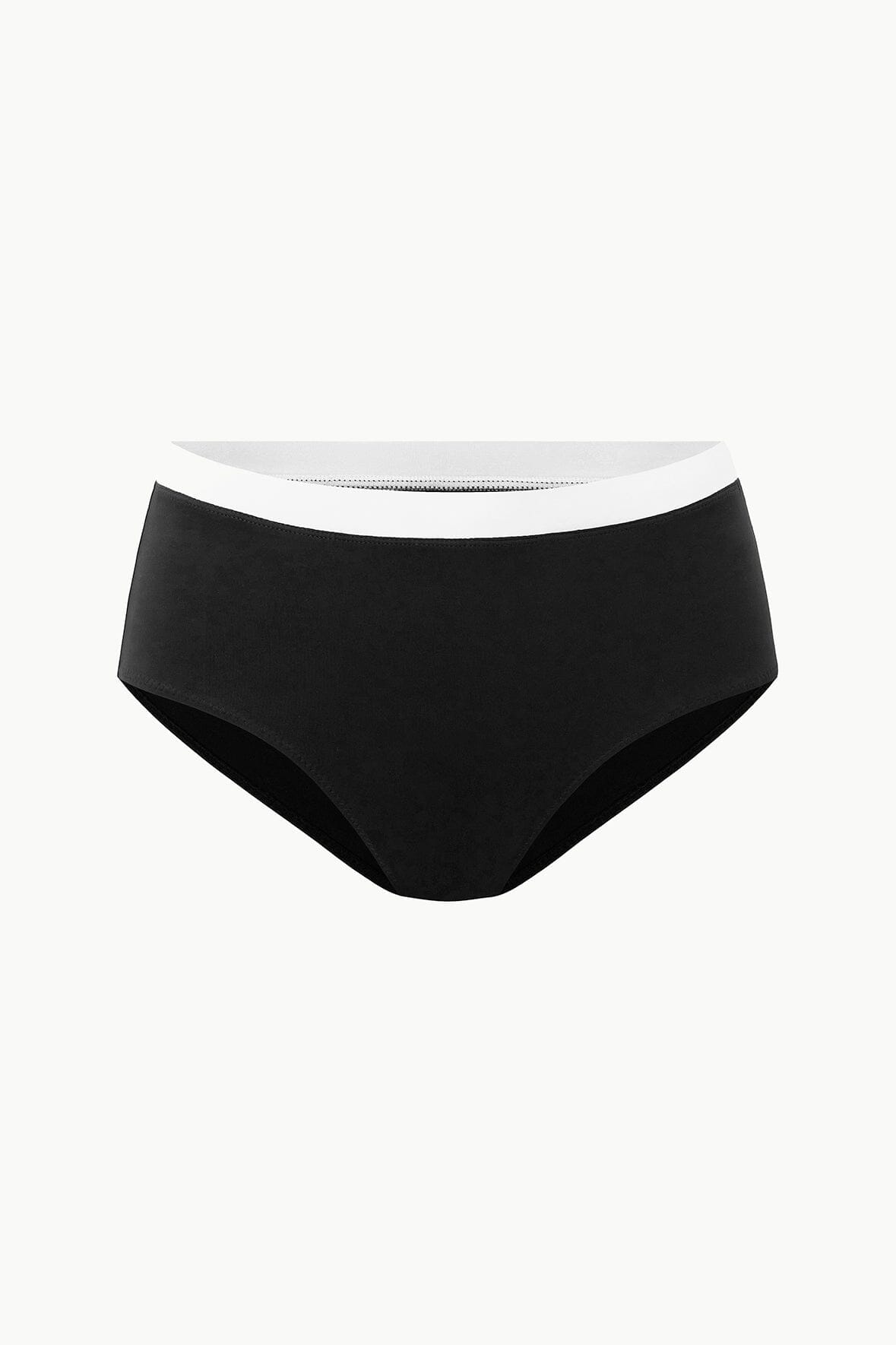 STAUD | Devon High Rise Bikini Bottom Black White