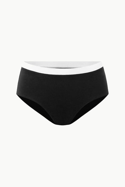 STAUD | Devon High Rise Bikini Bottom Black White