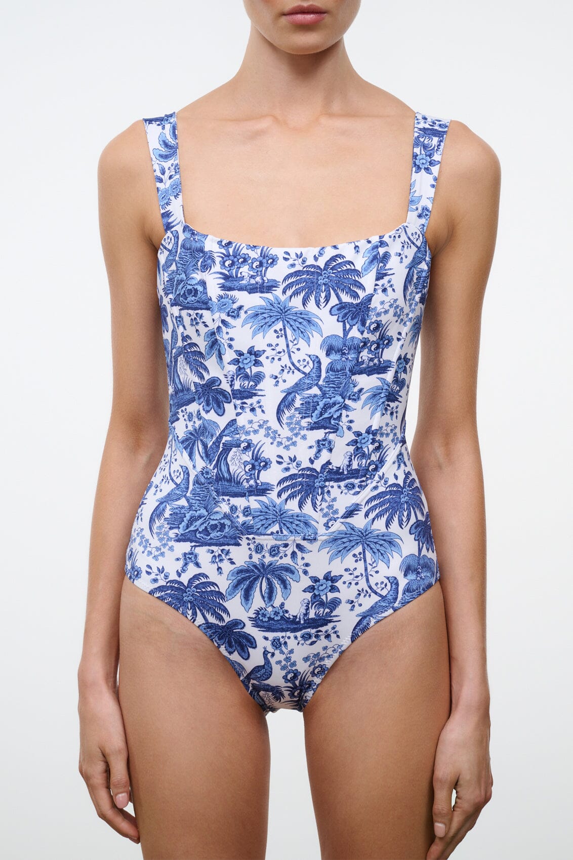 STAUD | Adelaide One Piece Blue Toile