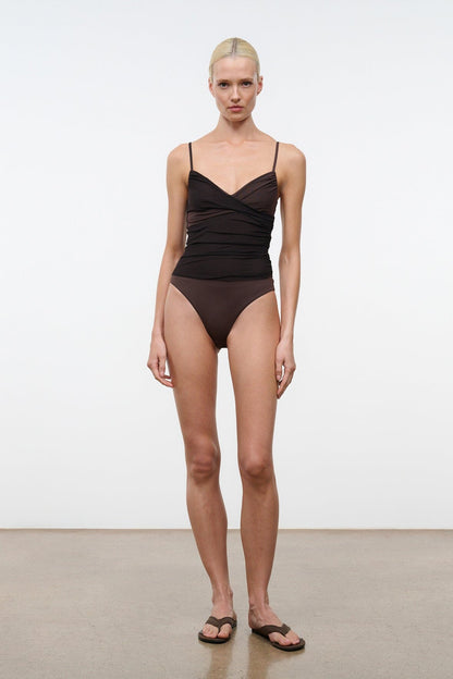 STAUD | La Mer One Piece Espresso Dark Chocolate