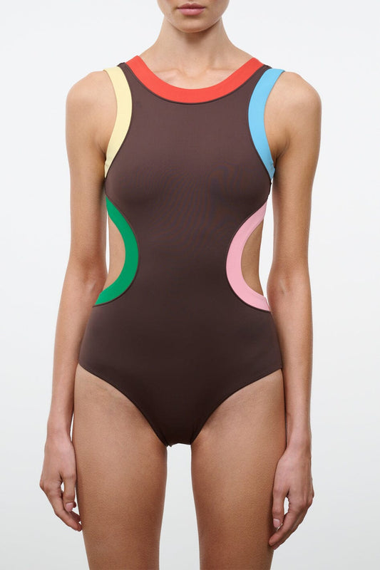 STAUD | Dolce One Piece Dark Chocolate Multi