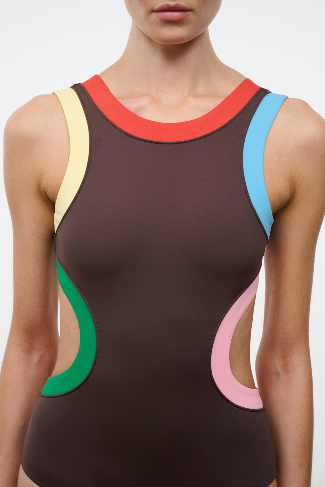 STAUD | Dolce One Piece Dark Chocolate Multi