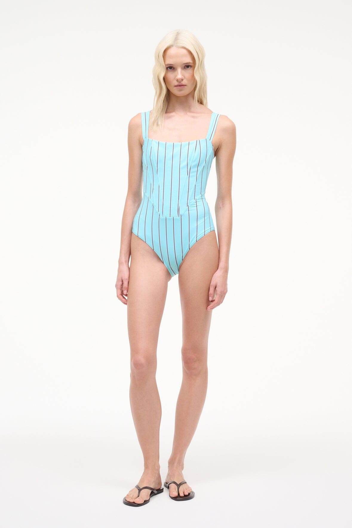STAUD | Adelaide One Piece Blue Toile