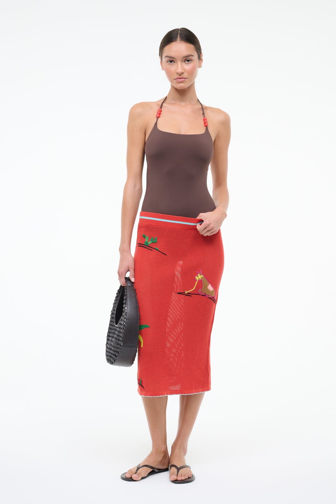STAUD | Laird One Piece Dark Chocolate Flame