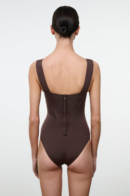STAUD | Adelaide One Piece Dark Chocolate