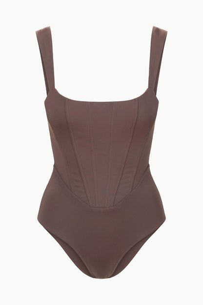 STAUD | Adelaide One Piece Dark Chocolate