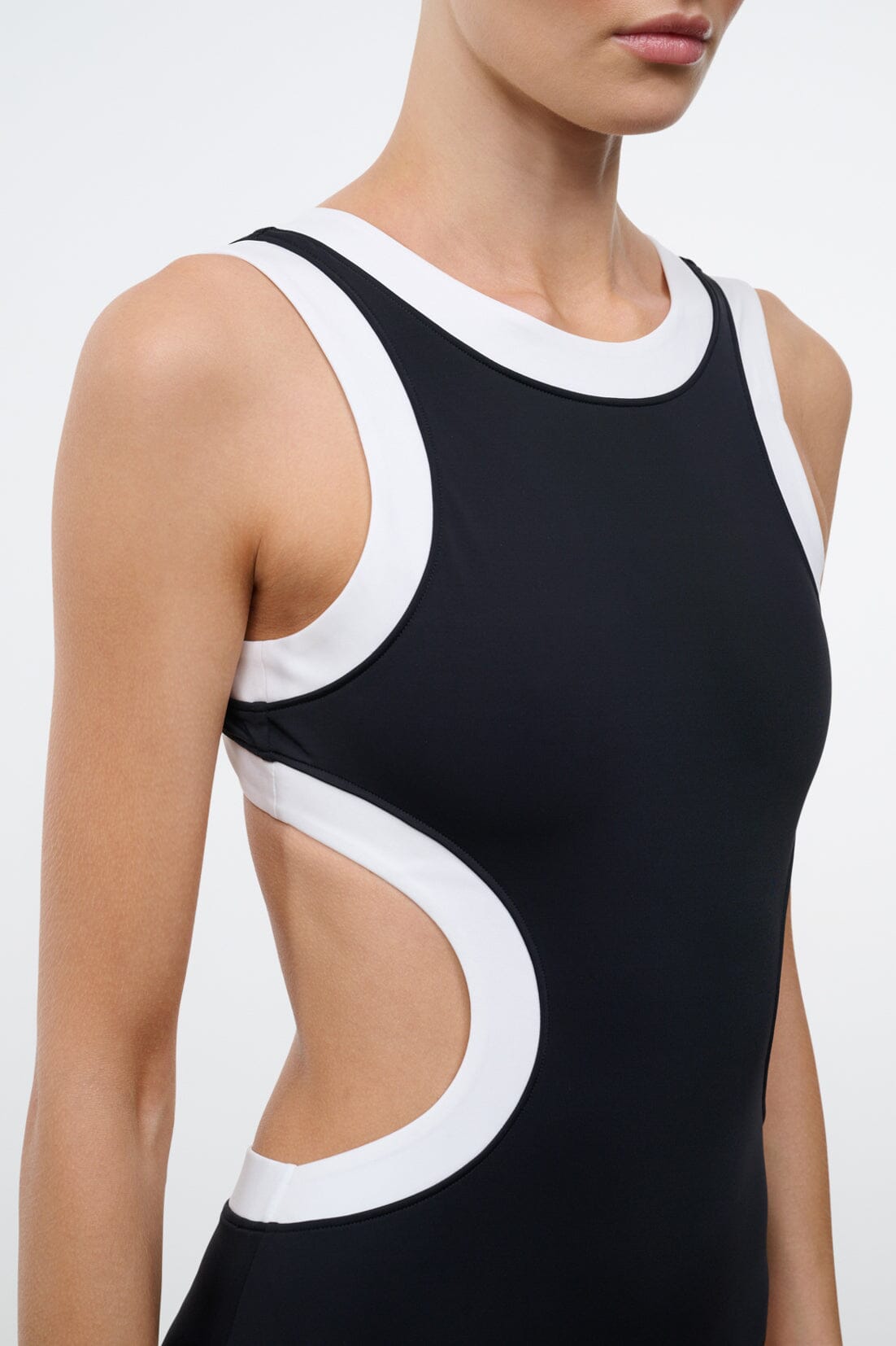 STAUD | Dolce One Piece Black White 2