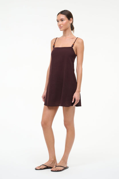 STAUD | Laura Mini Dress Dark Chocolate