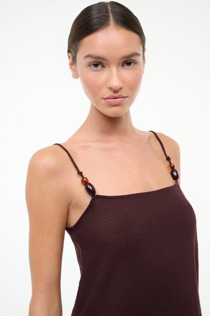 STAUD | Laura Mini Dress Dark Chocolate
