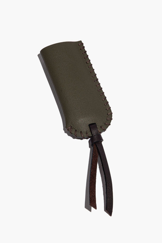 STAUD | Pyre Leather Lighter Cover Moss