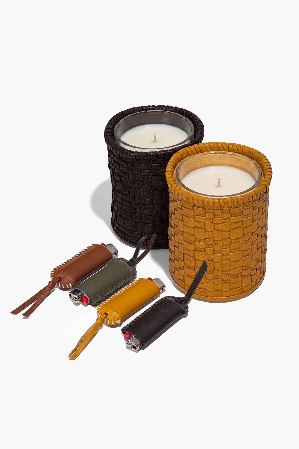 STAUD | Pyre Leather Lighter Cover Moss